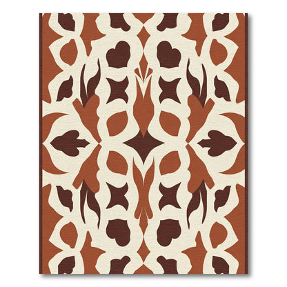Earthen Tone Abstract Floral Lace Rug