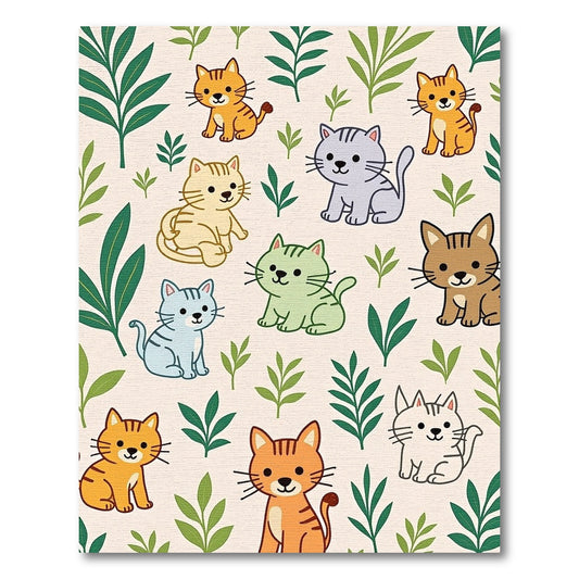 Playful Kittens Among Green Foliage Rug