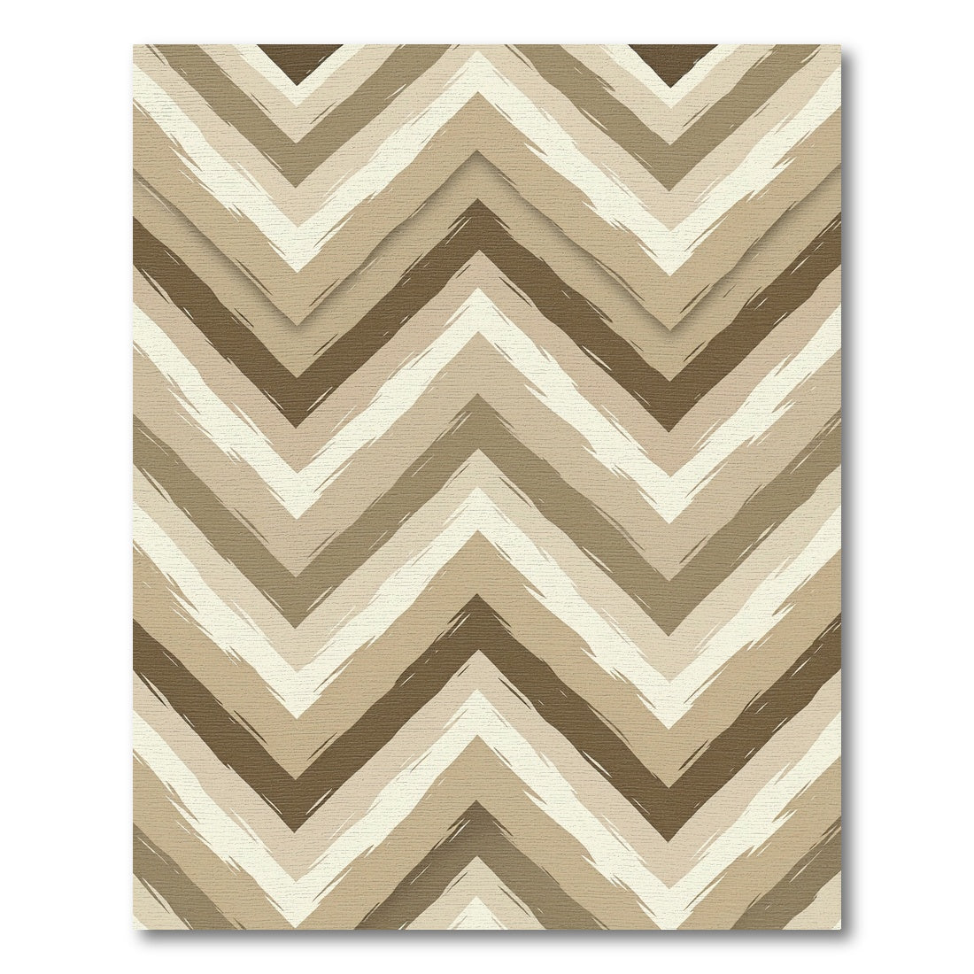 Neutral Earth Tone Chevron Brushstroke Rug