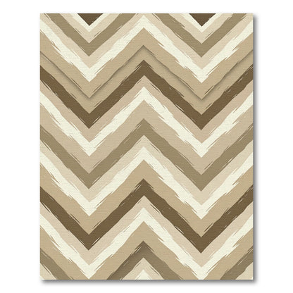 Neutral Earth Tone Chevron Brushstroke Rug