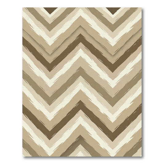 Neutral Earth Tone Chevron Brushstroke Rug