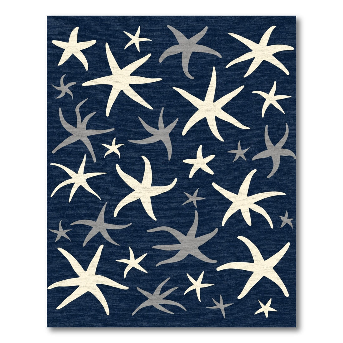 Navy Starfish Scatter Rug
