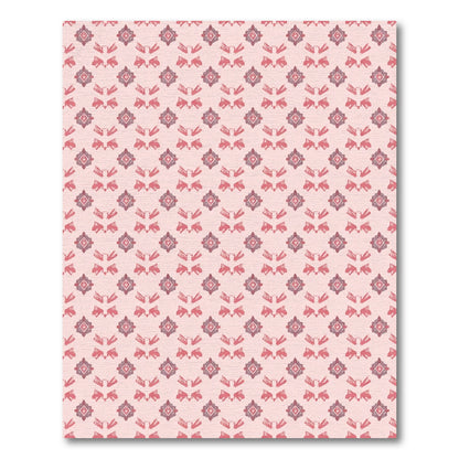 Soft Rose Pink Geometric Medallion Rug