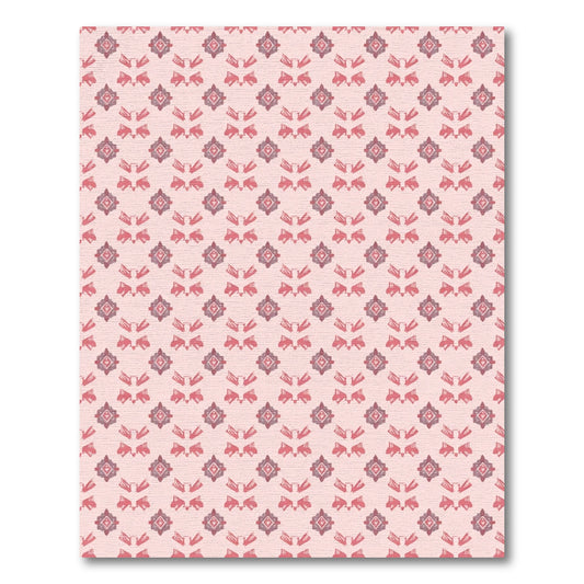 Soft Rose Pink Geometric Medallion Rug