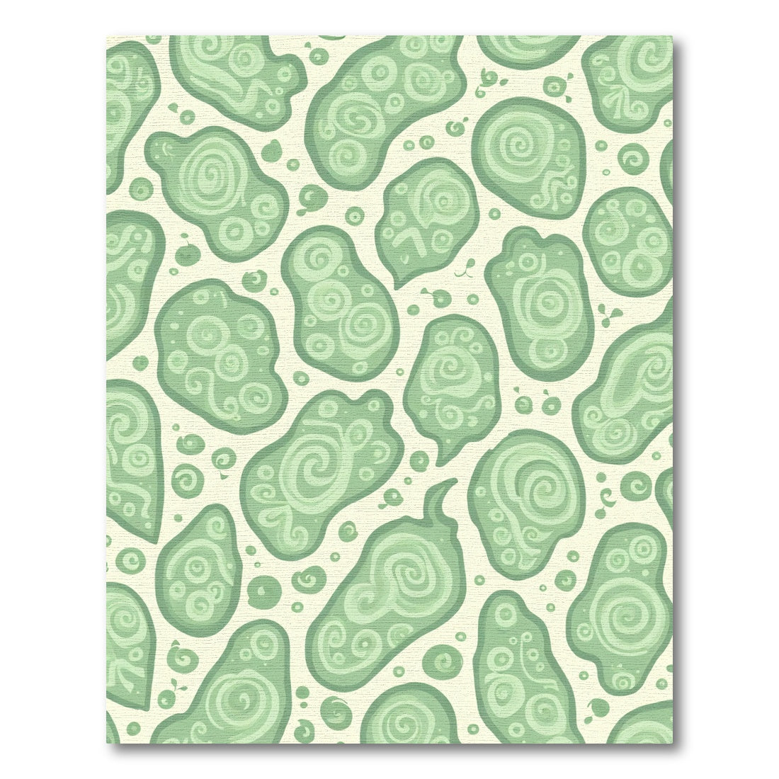 Sage Green Abstract Organic Swirl Rug
