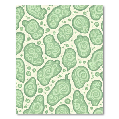 Sage Green Abstract Organic Swirl Rug