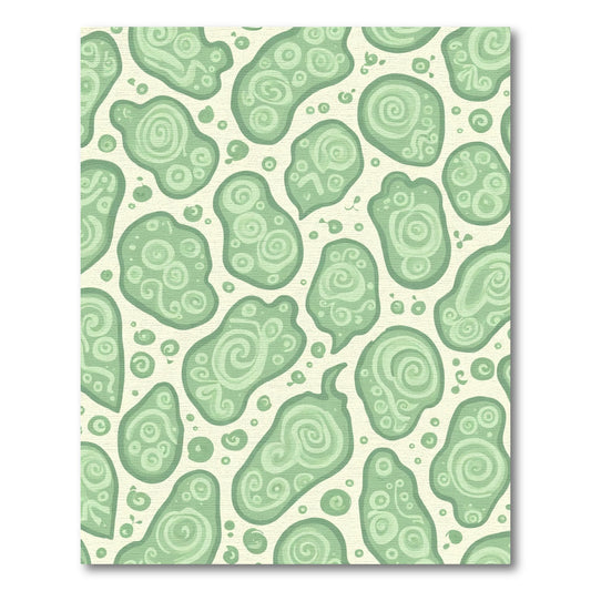Sage Green Abstract Organic Swirl Rug
