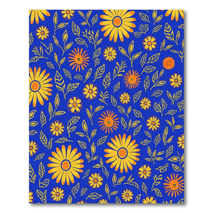 Golden Sunburst Floral Pattern Rug