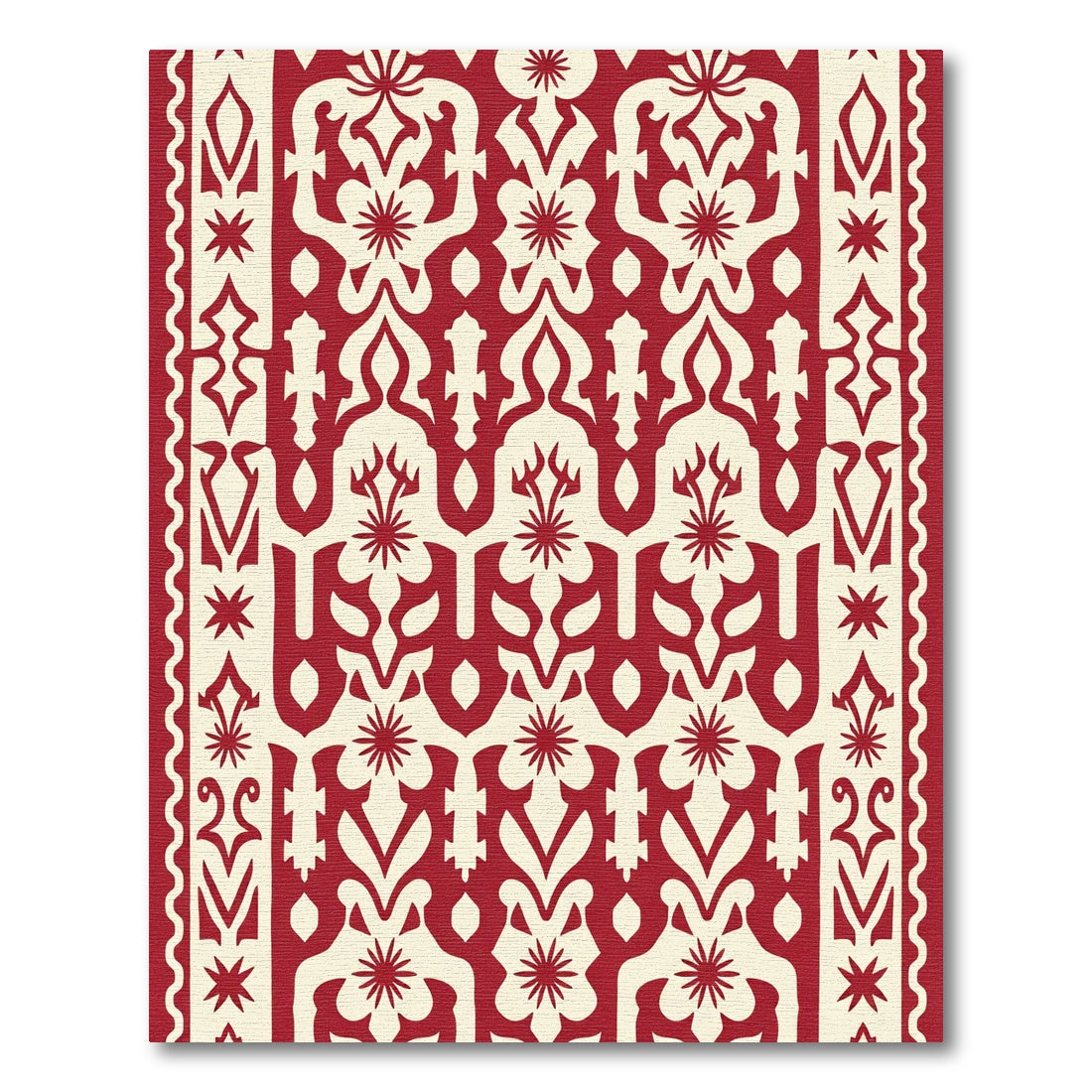 Crimson Ivory Intricate Arch Medallions Rug