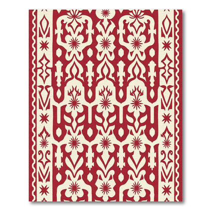 Crimson Ivory Intricate Arch Medallions Rug