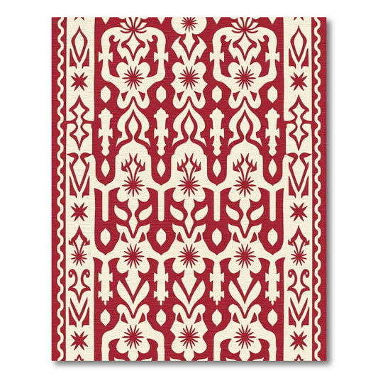 Crimson Ivory Intricate Arch Medallions Rug