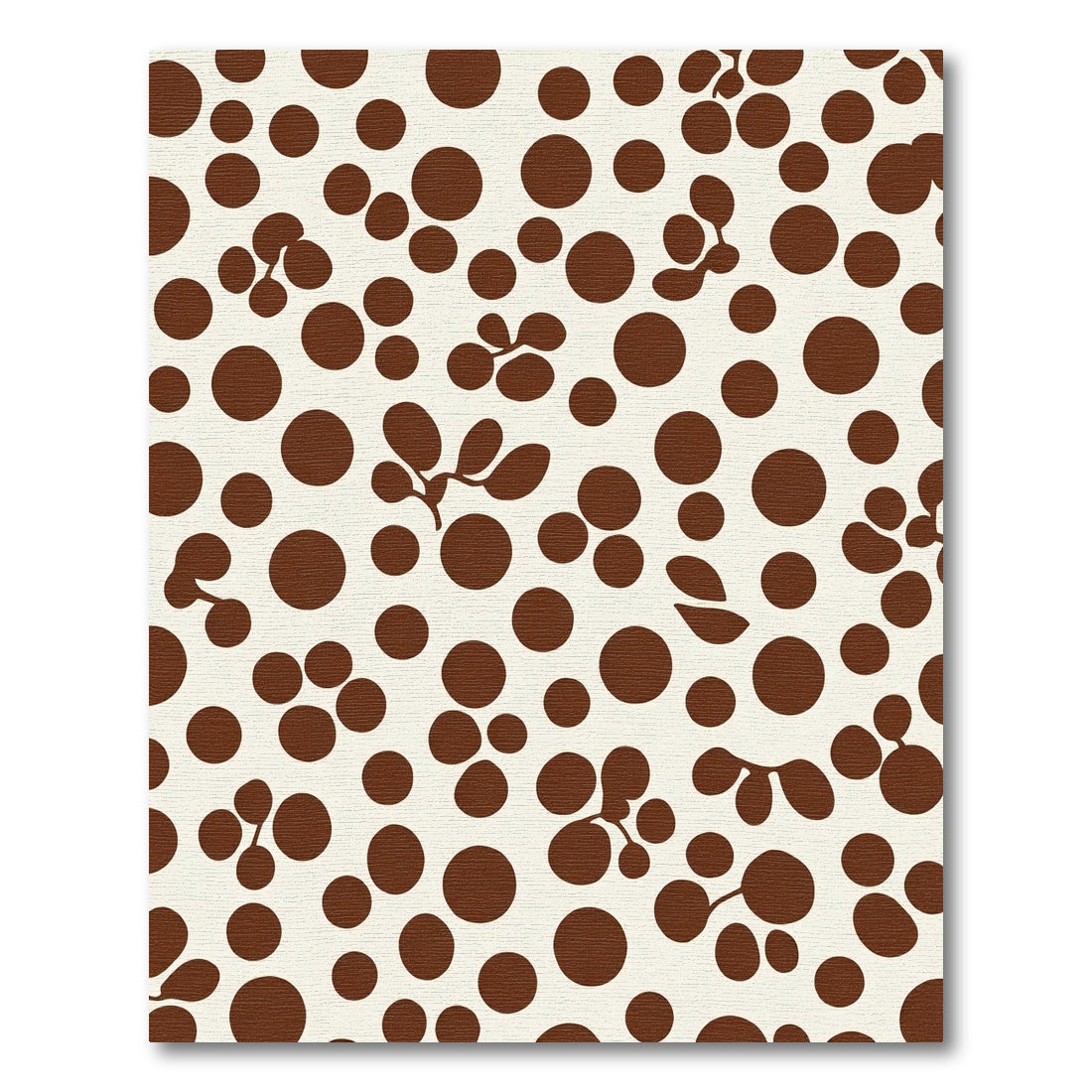 Brown Polka Dot Floral Clusters Rug
