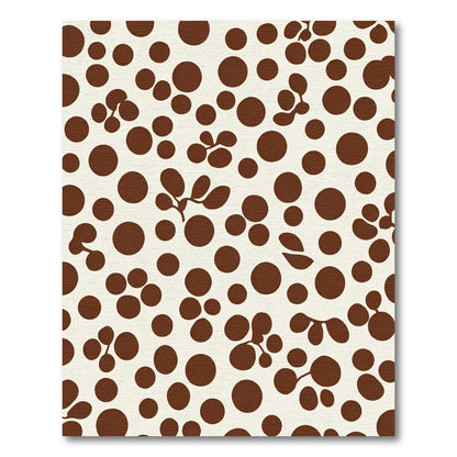 Brown Polka Dot Floral Clusters Rug