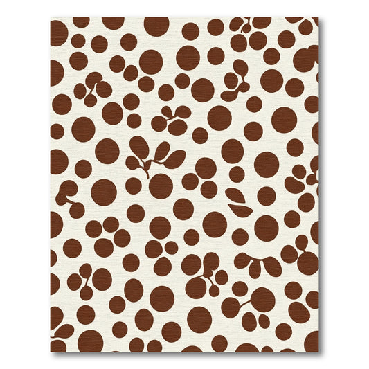 Brown Polka Dot Floral Clusters Rug
