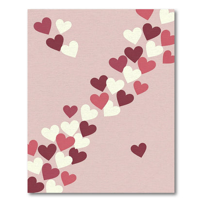 Romantic Crimson And Blush Hearts Shower Rug
