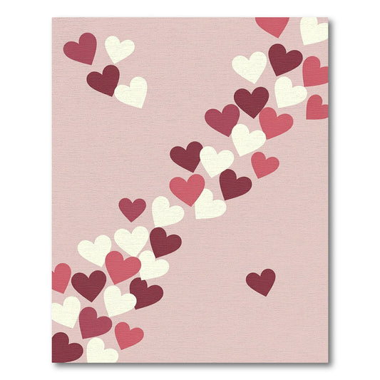 Romantic Crimson And Blush Hearts Shower Rug