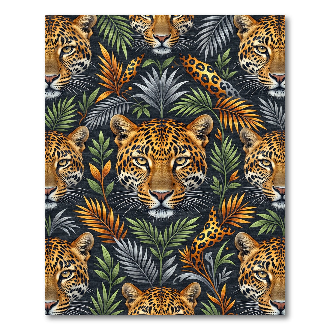 Exotic Leopard Jungle Foliage Rug