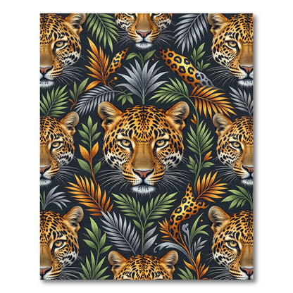 Exotic Leopard Jungle Foliage Rug