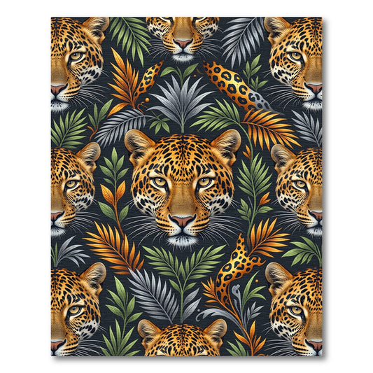 Exotic Leopard Jungle Foliage Rug