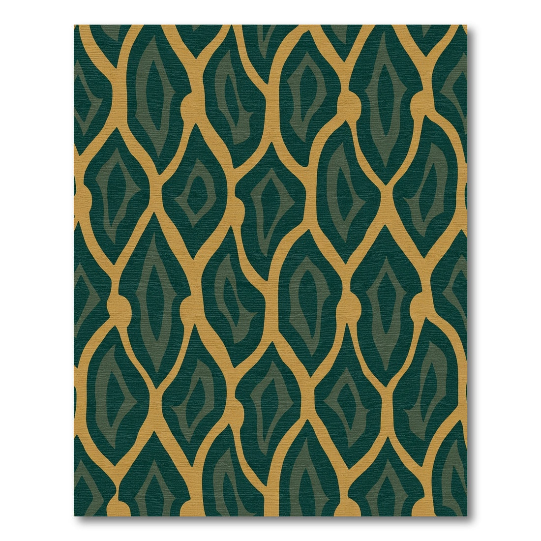 Emerald Gold Organic Linked Diamonds Rug
