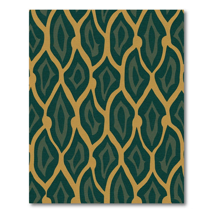 Emerald Gold Organic Linked Diamonds Rug