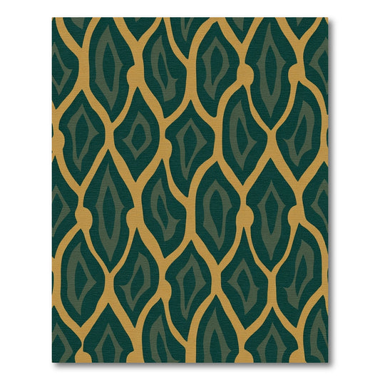 Emerald Gold Organic Linked Diamonds Rug
