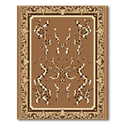 Brown Ochre Abstract Symmetry Rug