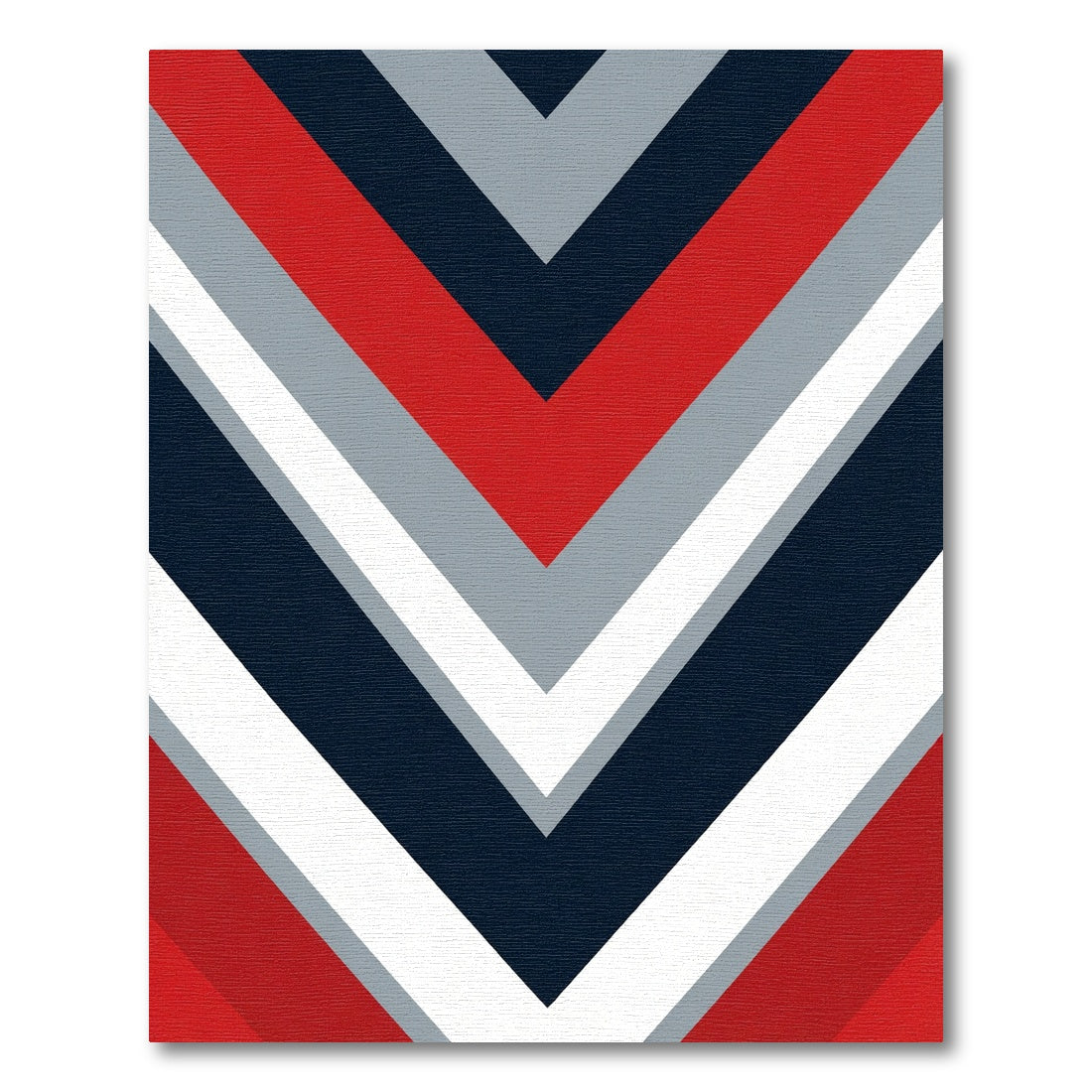 Chevron Red Navy White Gray Rug