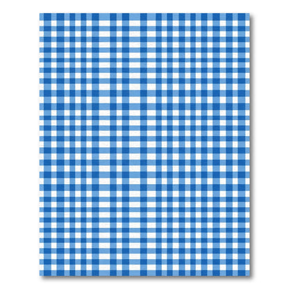 Classic Blue White Gingham Checkered Rug
