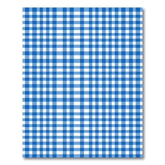 Classic Blue White Gingham Checkered Rug