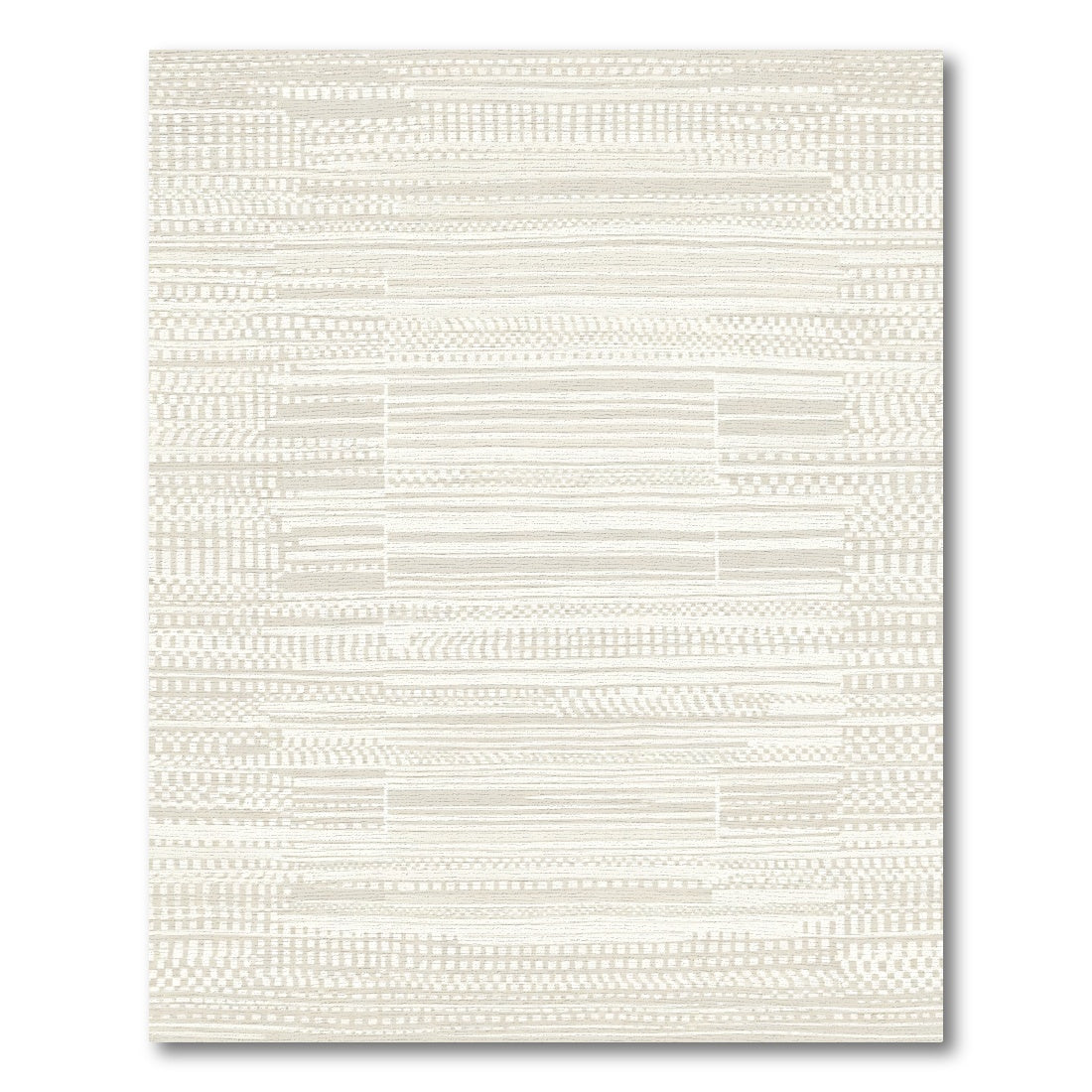 Organic Beige Textured Stripe Rug
