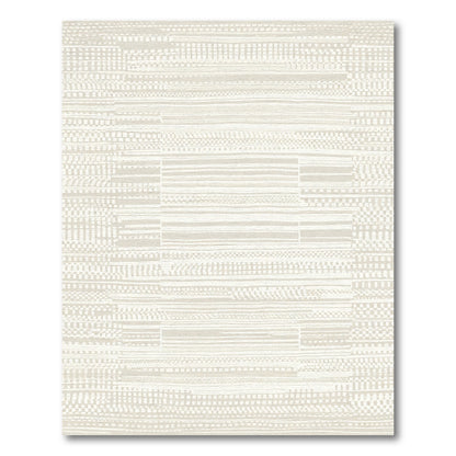 Organic Beige Textured Stripe Rug