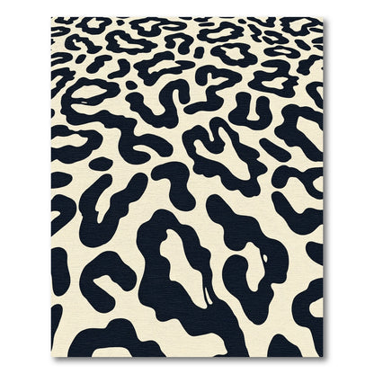Cream and Black Leopard Spot Rug
