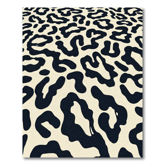 Cream and Black Leopard Spot Rug