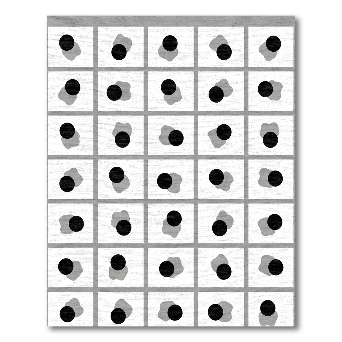 Monochromatic Black Gray Blob Circles Rug