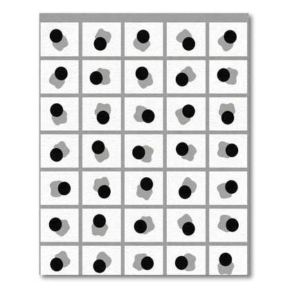 Monochromatic Black Gray Blob Circles Rug