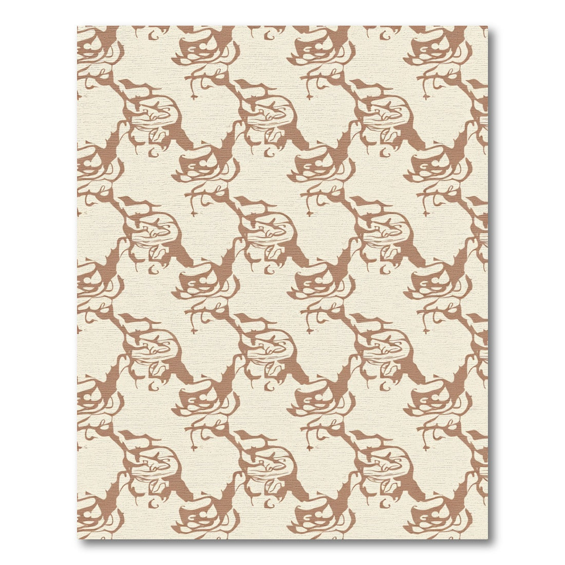 Taupe Abstract Calligraphy Flow Rug
