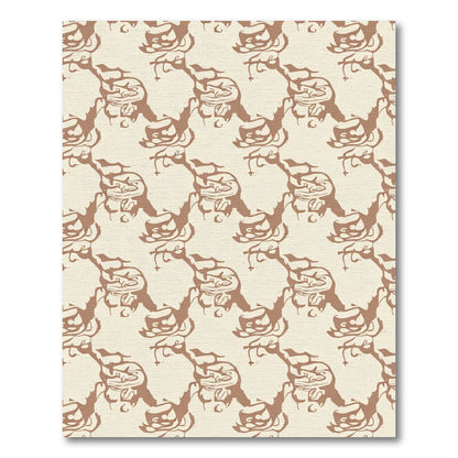 Taupe Abstract Calligraphy Flow Rug