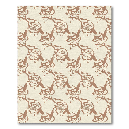 Taupe Abstract Calligraphy Flow Rug