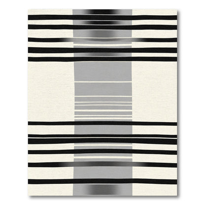 Monochromatic Abstract Stripe Grid Rug