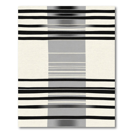 Monochromatic Abstract Stripe Grid Rug