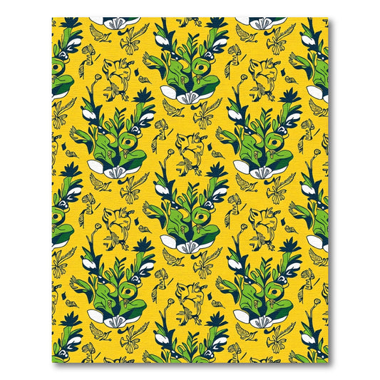 Bold Yellow Green Abstract Floral Rug