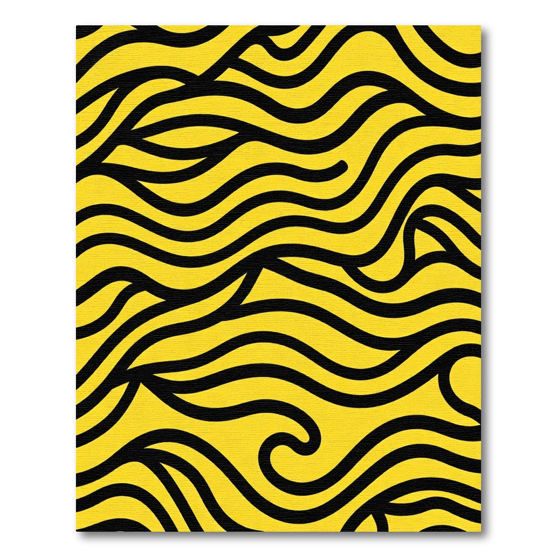 Bold Yellow Black Wavy Lines Rug