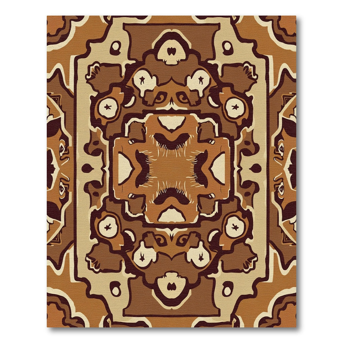 Earthy Tones Geometric Medallion Rug