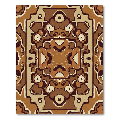 Earthy Tones Geometric Medallion Rug