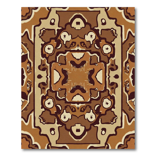 Earthy Tones Geometric Medallion Rug