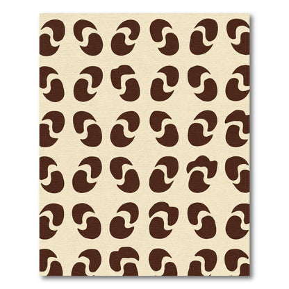 Brown Swirl Shapes Abstract Rug