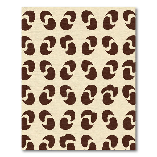 Brown Swirl Shapes Abstract Rug