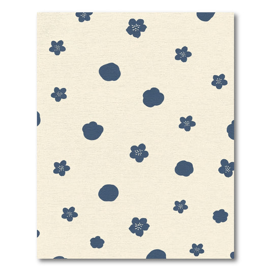 Navy Blossom Scatter Rug