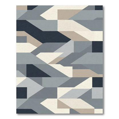 Modern Geometric Tonal Block Rug